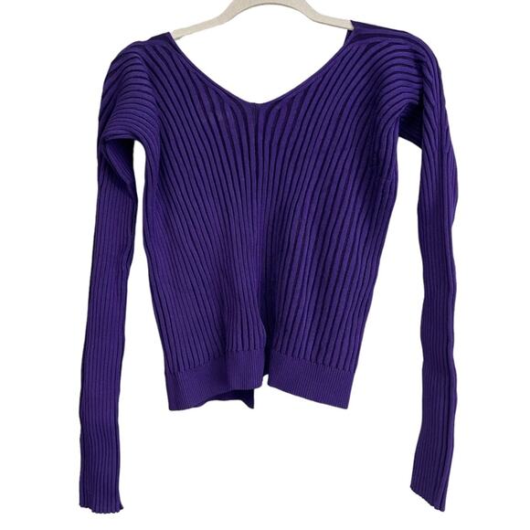 New Jacquemus La Maille Pralu Rib Cardigan Sweater Top in Purple Size 40/8-10 - Picture 9 of 16